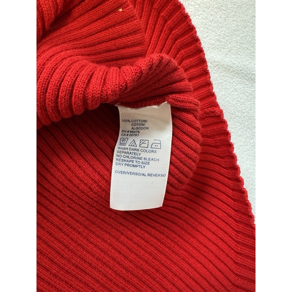 Vintage Y2K Preppy Red Ribbed Tommy Hilfiger Sweater Size XL - Picture 3 of 7